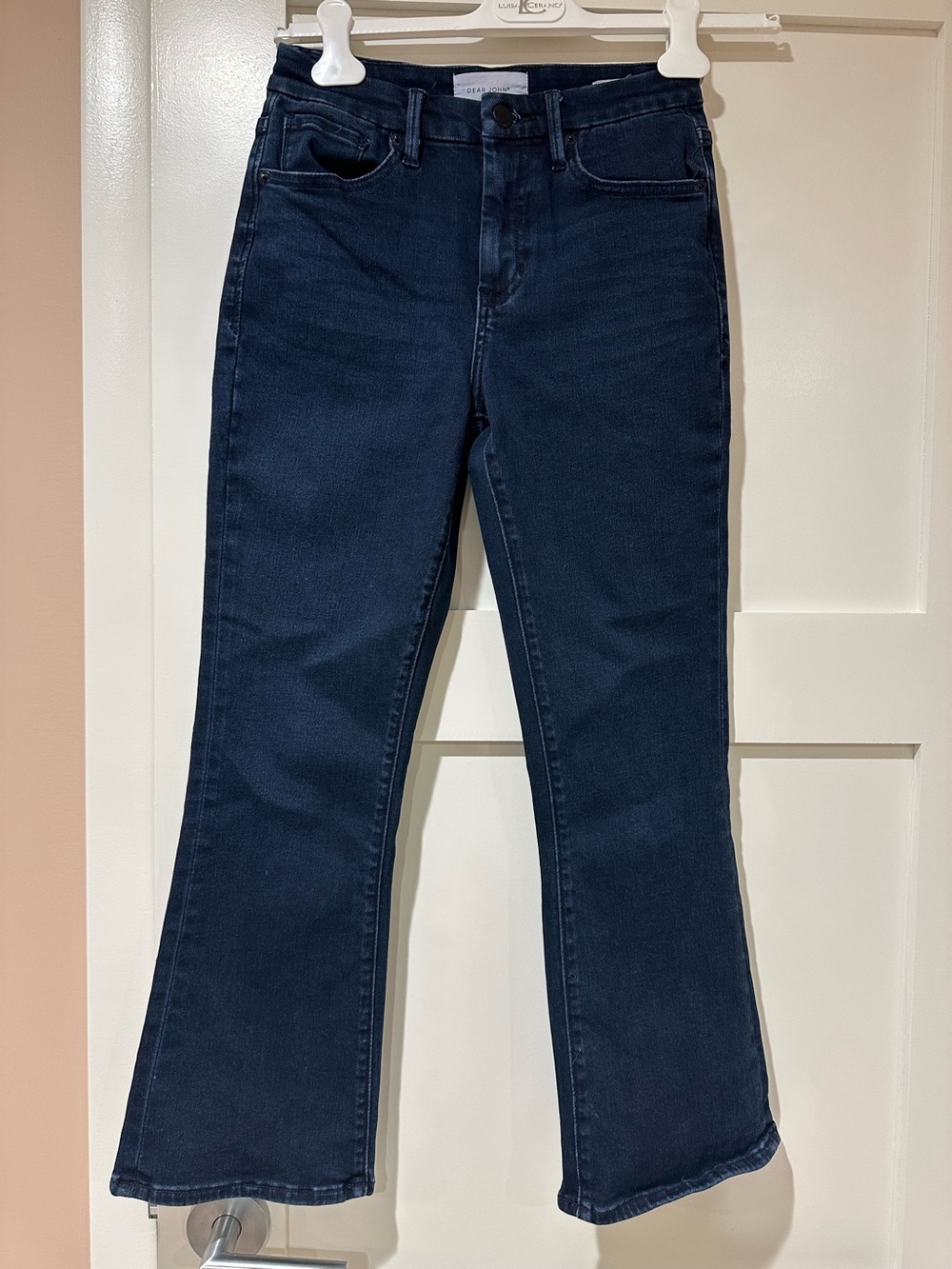 Dear John size 26 ‘Jeanne’ crop flare dark wash jean.  Great shape!